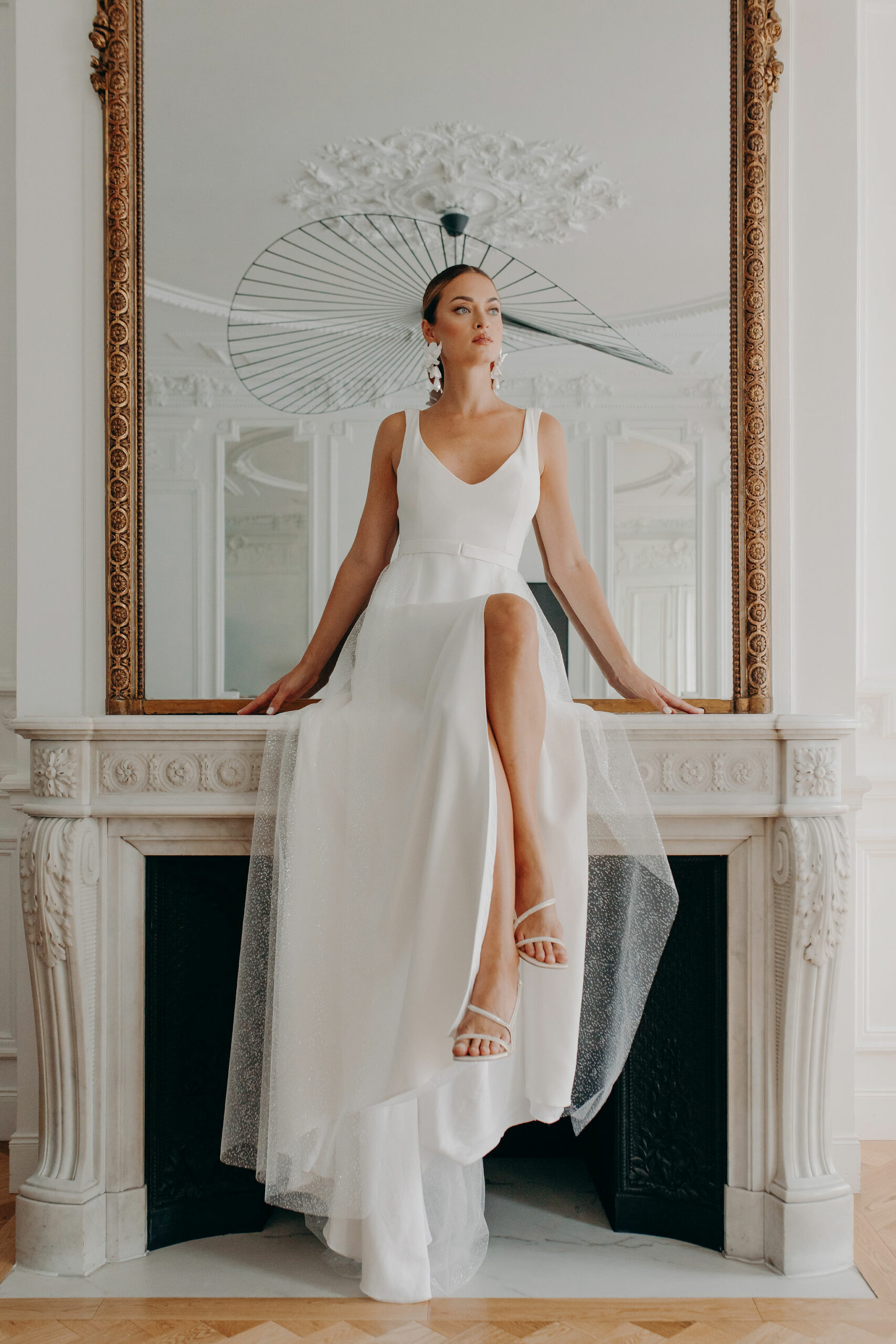 Traîne amovible en tulle scintillant Charline Loisel